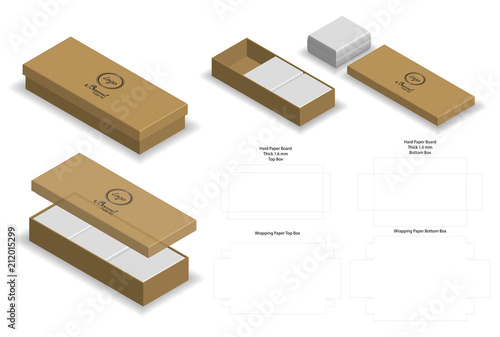 Rigid Box For Soap Mockup with Dieline