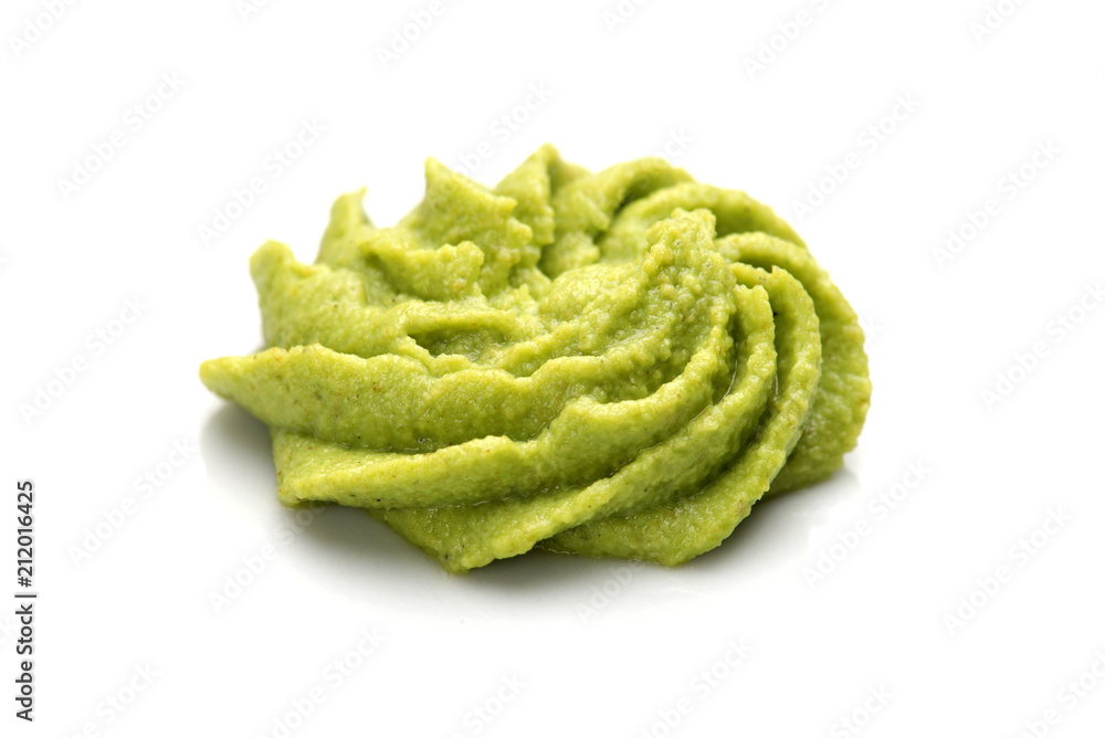 Portion of wasabi on white background Portion of wasabi on white background