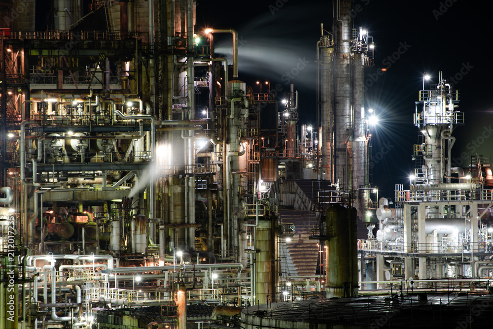 和歌山の工場夜景 Stock Photo | Adobe Stock