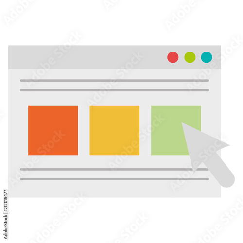 webpage with mouse arrow