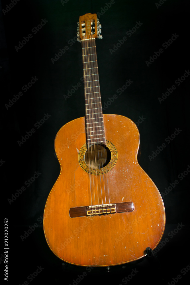 An old acoustic guitar
