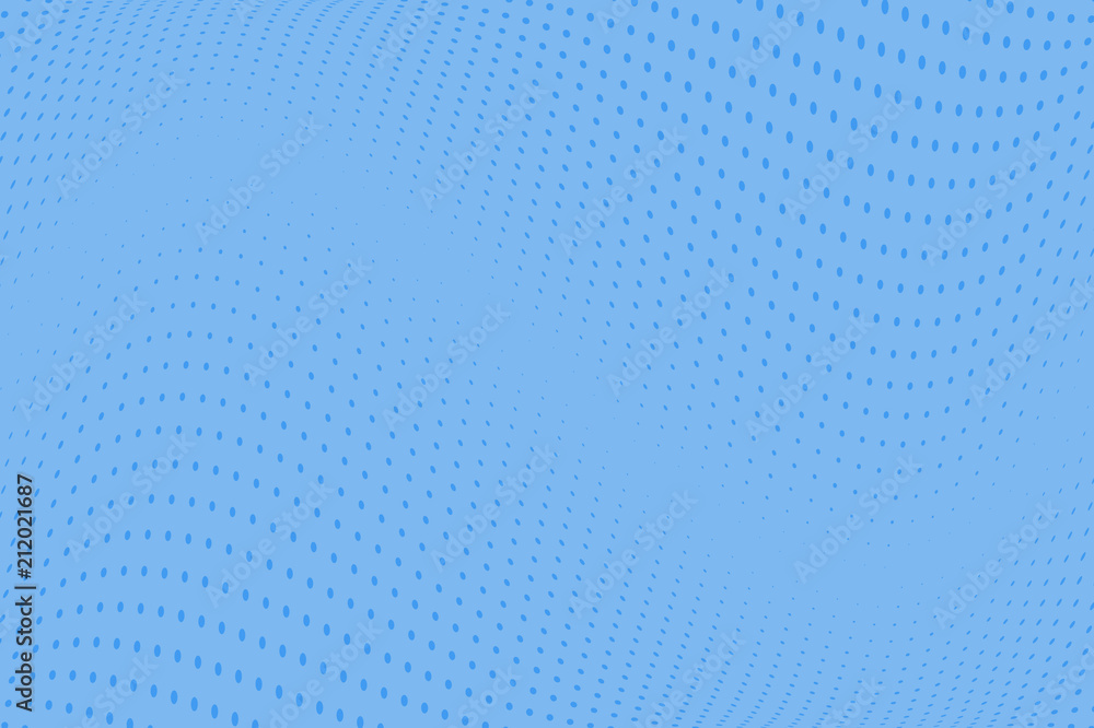 Blue wave halftone pattern. Pop art style. Digital gradient. Vector illustration Blue wave halftone pattern. Pop art style. Digital gradient. Vector illustration