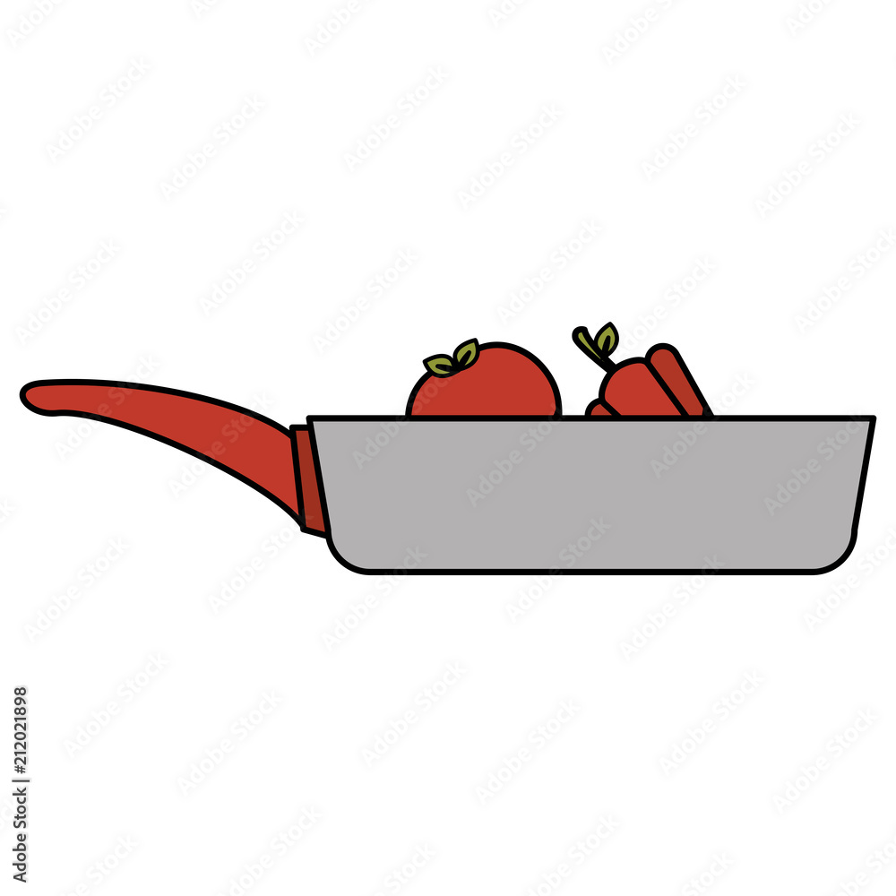 Fototapeta premium kitchen pan with vegetables icon