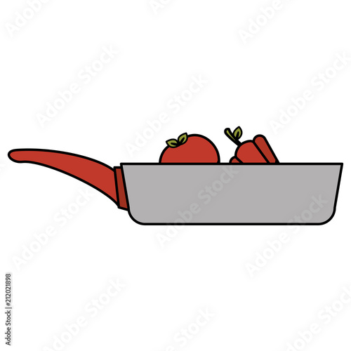 kitchen pan with vegetables icon photo