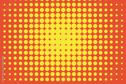 Yellow-orange halftone pattern. Pop art style. Digital gradient. Vector illustration