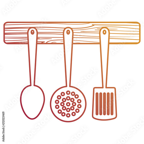 set cutleries hanging icons