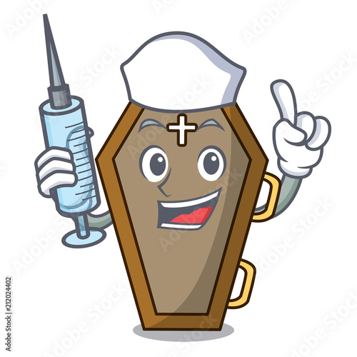 Nurse coffin character cartoon style
