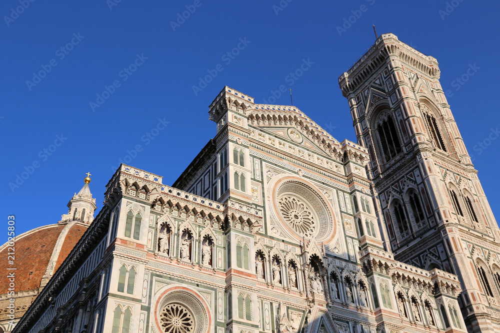 Cathedral  of Florence with Giottos bell tower and the large dom