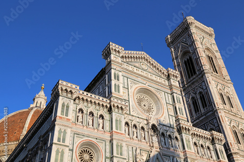 Cathedral  of Florence with Giottos bell tower and the large dom photo