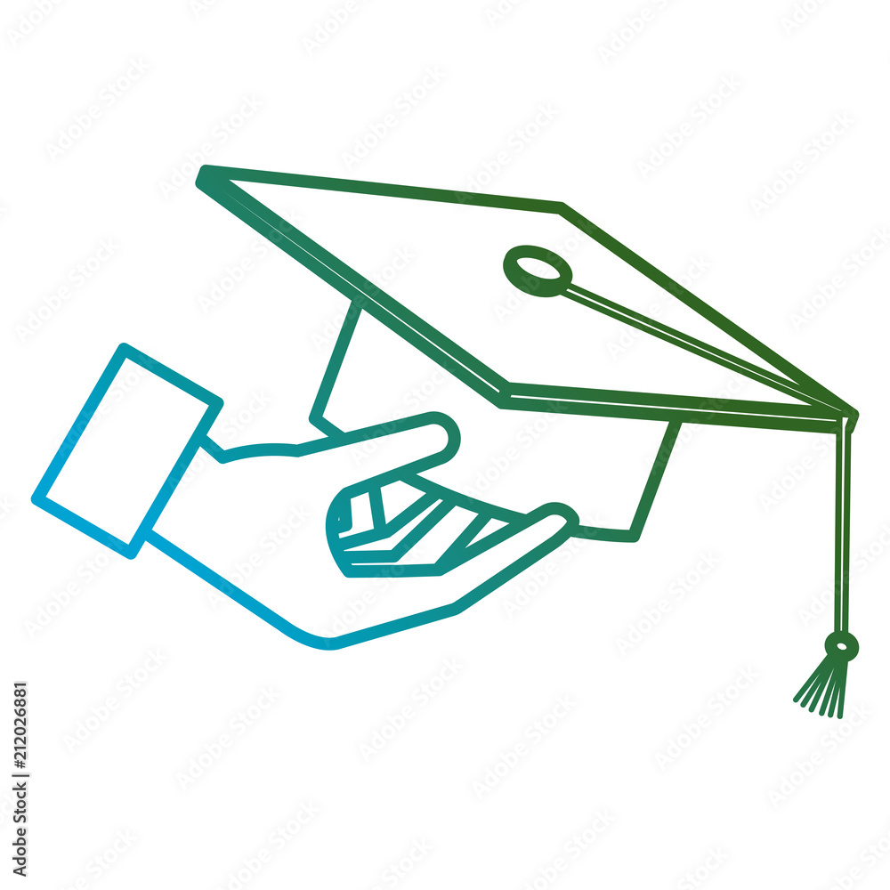 hand with hat graduation vector illustration design hand with hat graduation vector illustration design