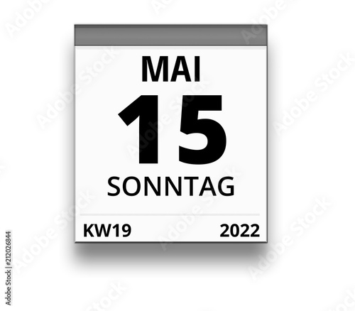 Kalender für Sonntag, 15. MAI 2022 (Woche 19)