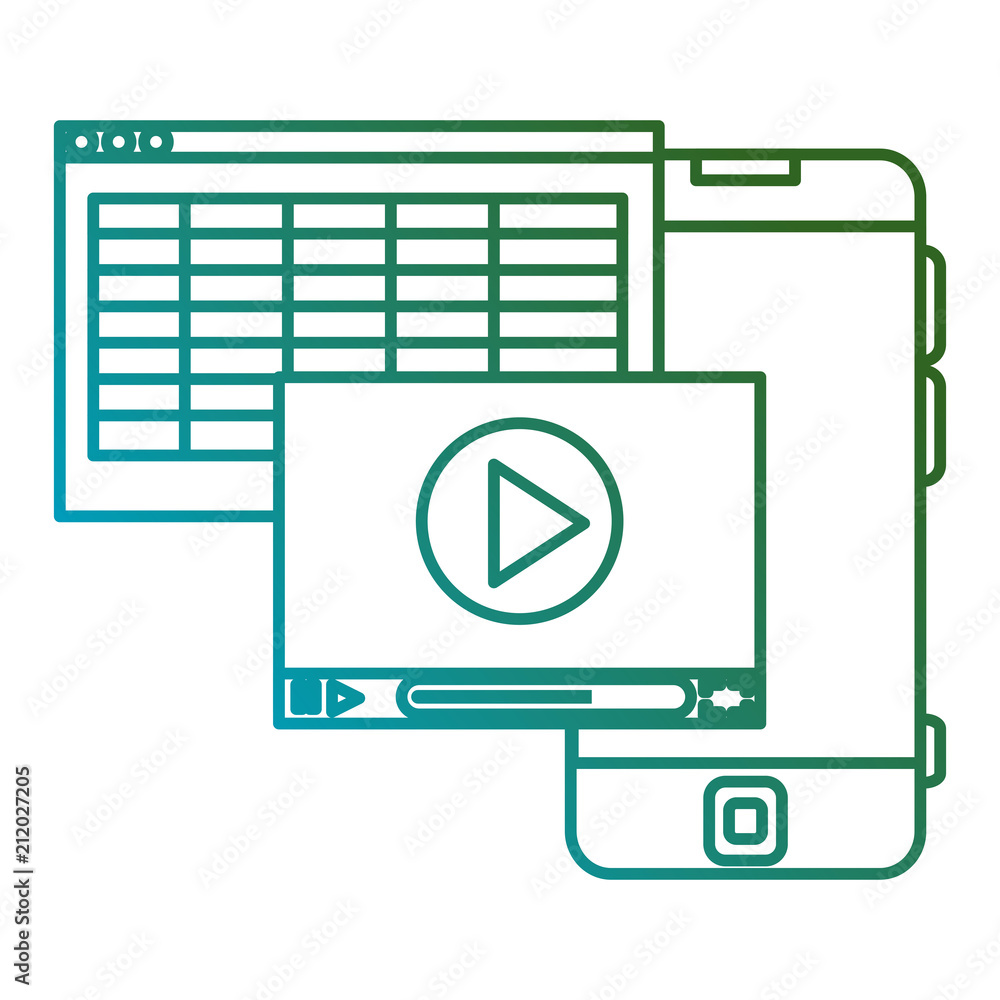 education online with smartphone and media player vector illustration design education online with smartphone and media player vector illustration design
