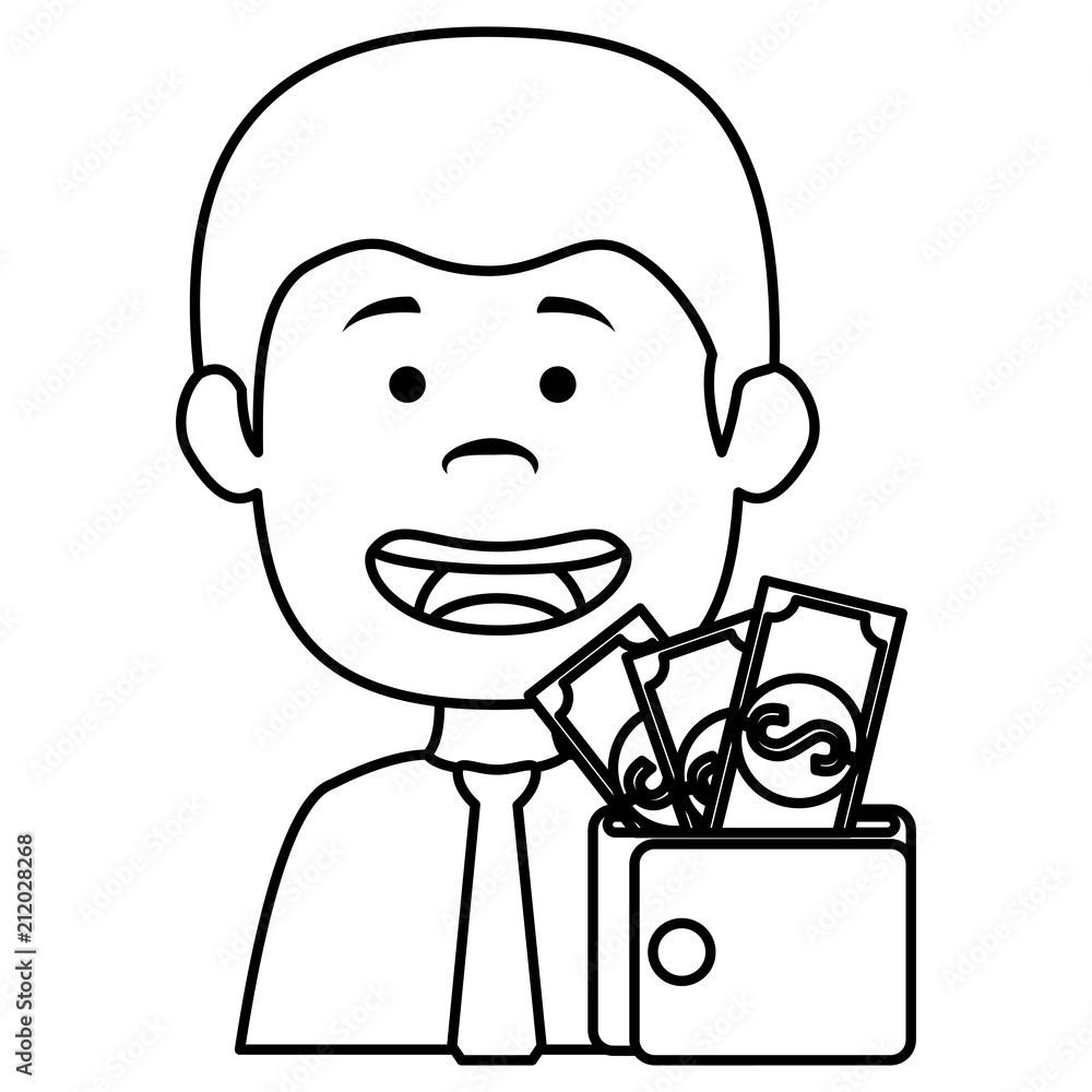businessman with wallet money vector illustration design businessman with wallet money vector illustration design