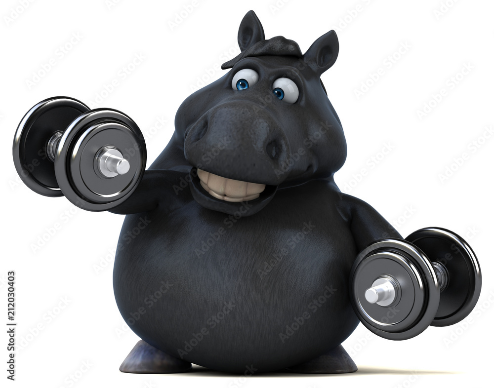 Naklejka premium Fun horse - 3D Illustration