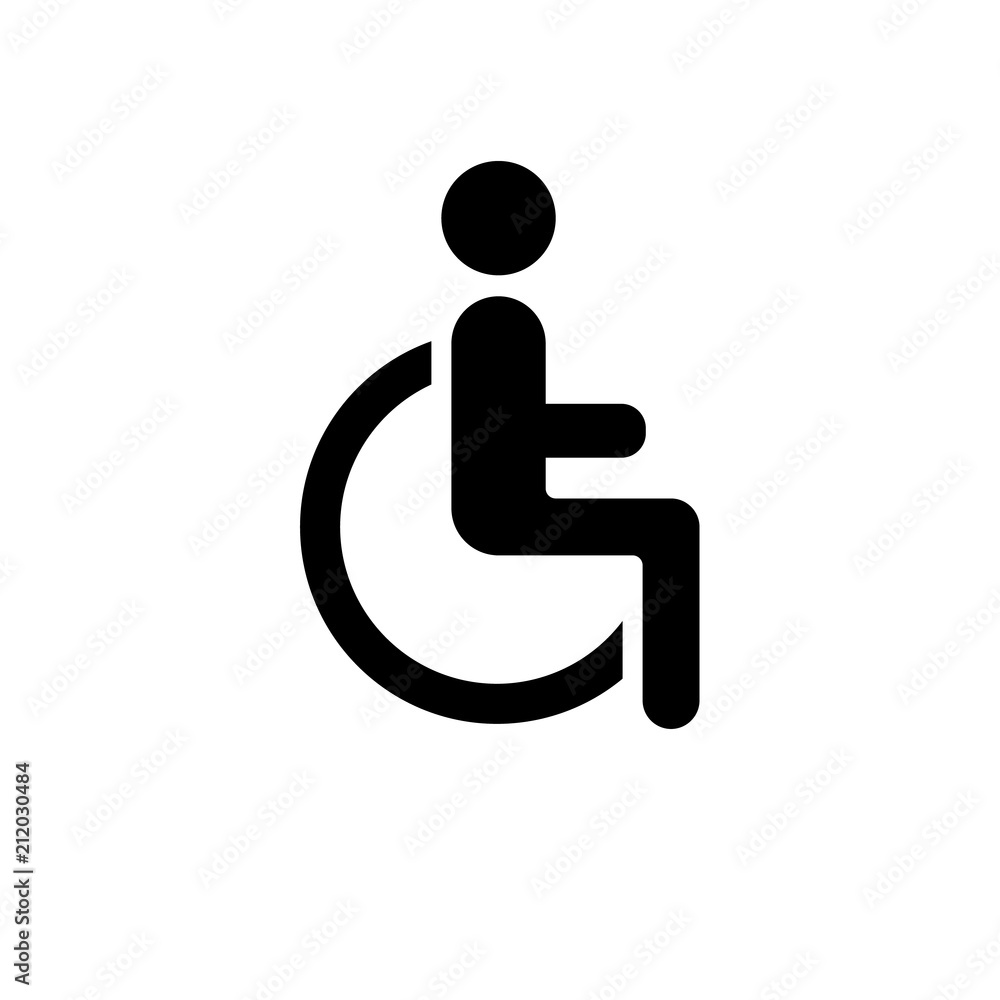 wheelchair icon. vector sign denoting a place for the disabled. wheelchair icon. vector sign denoting a place for the disabled.