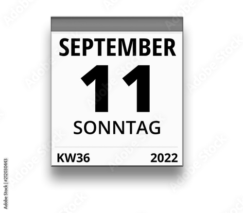 Kalender für Sonntag, 11. SEPTEMBER 2022 (Woche 36)