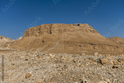 Masada fortress view from the desert