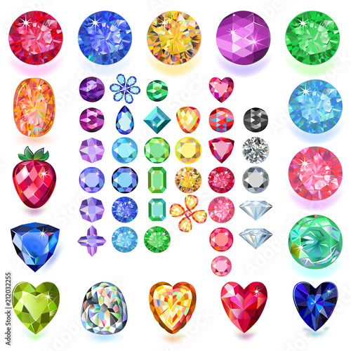 Set of colored gems