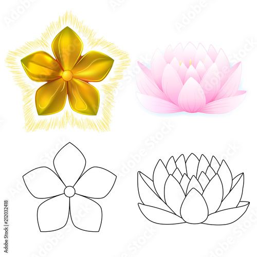 Golden metal pattern flower, pink lotus