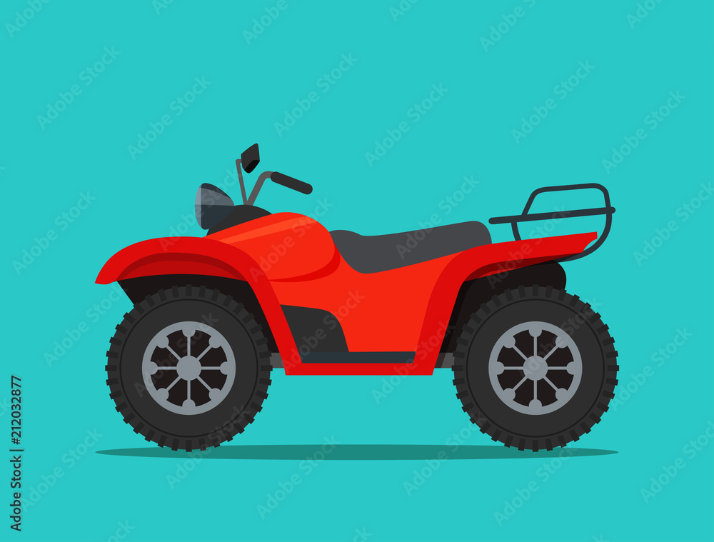 ATV motorcycle isolated. Vector flat style illustration