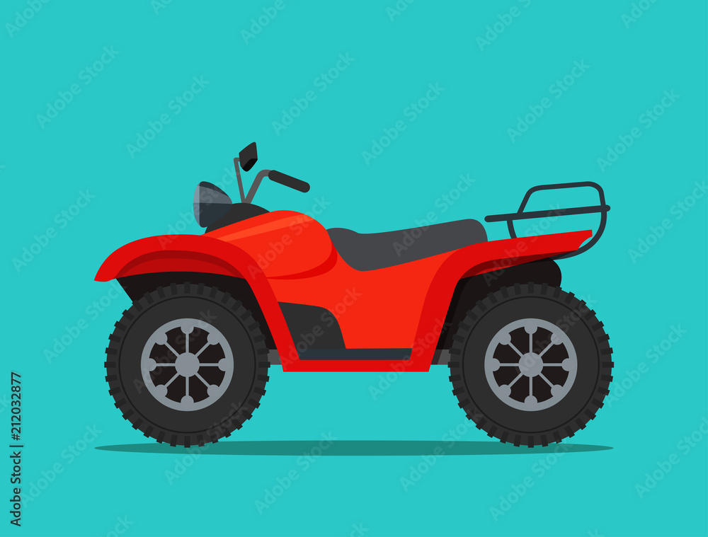 ATV motorcycle isolated. Vector flat style illustration ATV motorcycle isolated. Vector flat style illustration