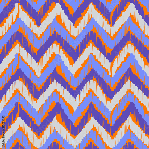 Abstract Ikat and boho style handcraft fabric pattern. Traditional Ethnic design for clothing and textile background, carpet or wallpaper