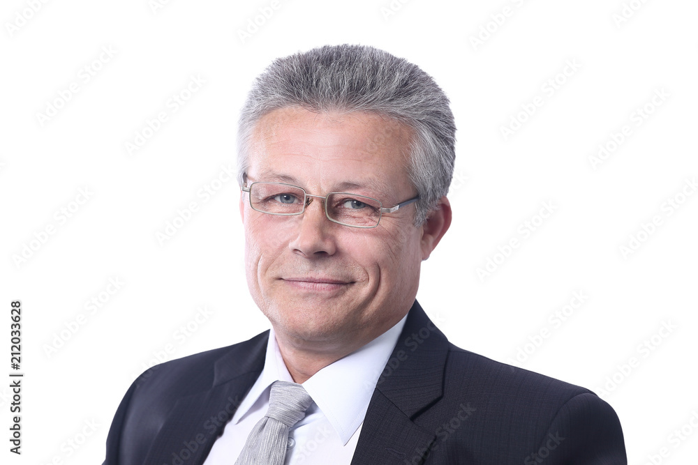 Portrait of a mature business man isolated on white. Portrait of a mature business man isolated on white.