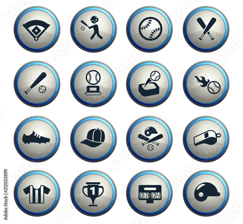 baseball icon set