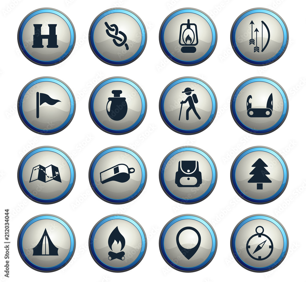 day of scouts icon set day of scouts icon set