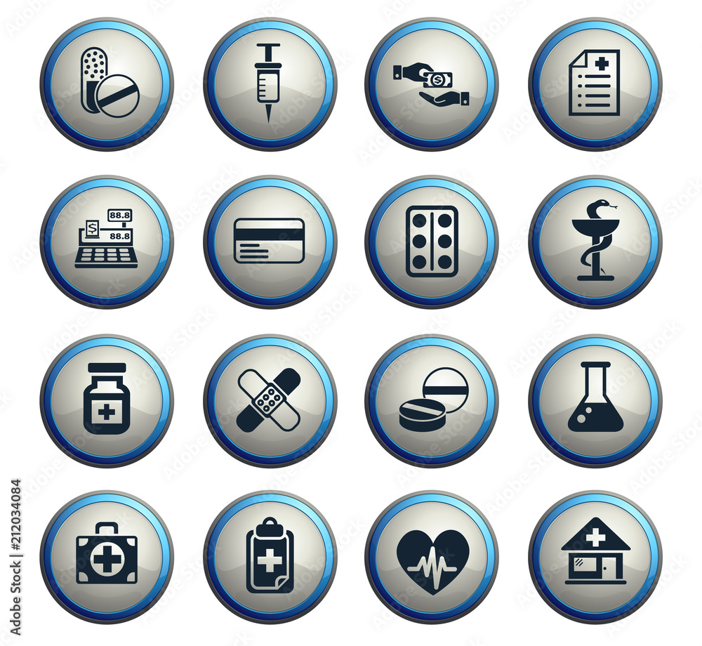 drug store icon set drug store icon set