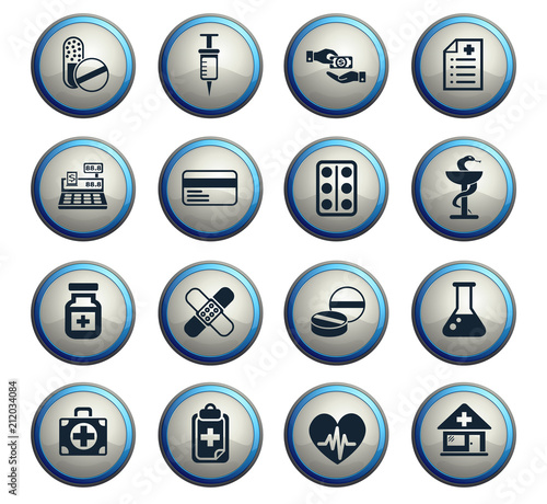 drug store icon set