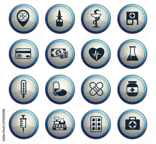 drug store icon set