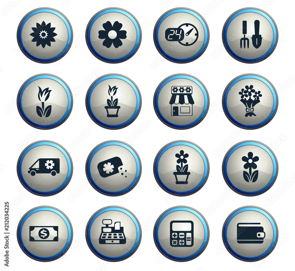 flower shop icon set flower shop icon set