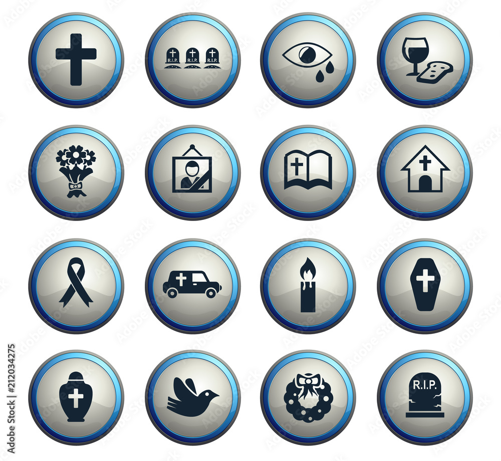 funeral services icon set funeral services icon set