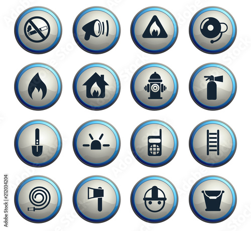 fire brigade icon set