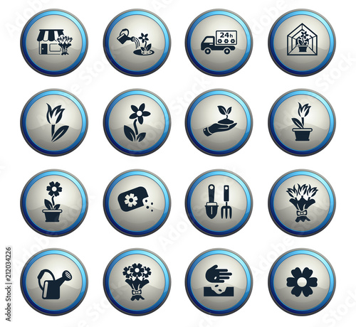 flowers icon set