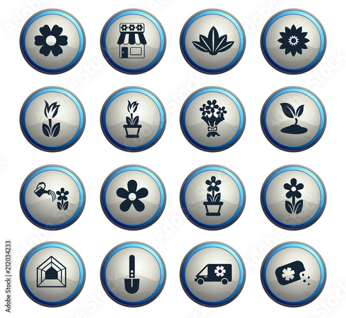 flowers icon set