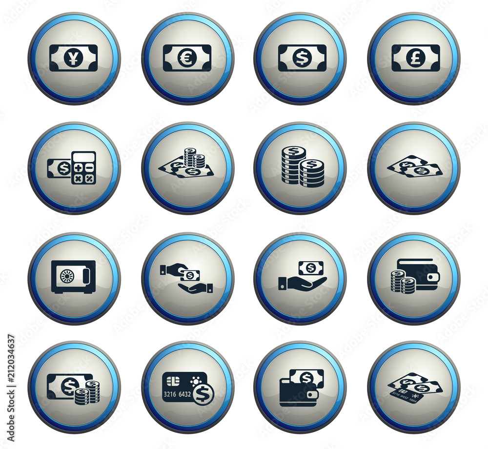 money symbols icon set