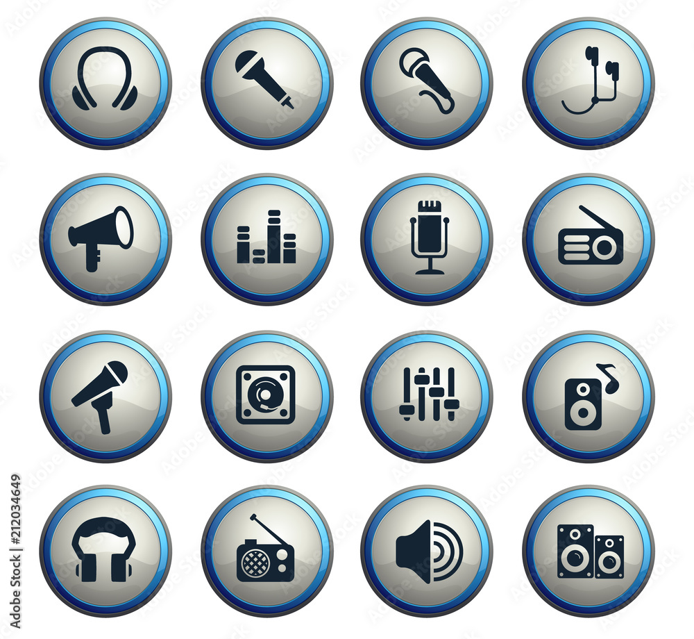 musical equipment icon set musical equipment icon set