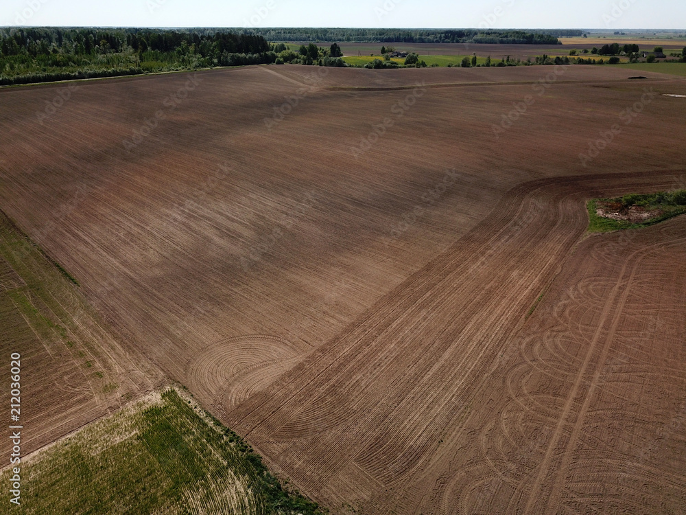 Empty farm fields