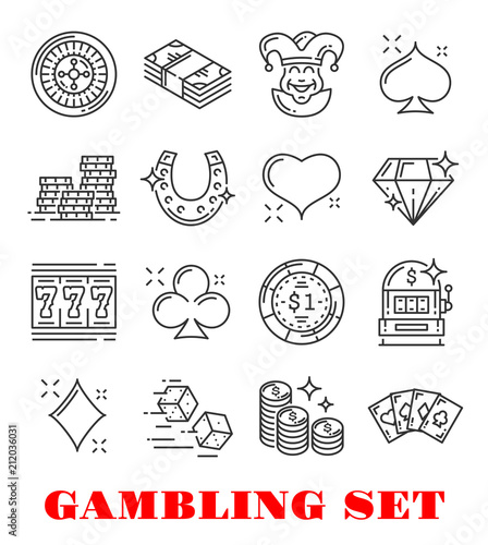 Gambling sport icon of casino and card game design