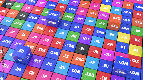 Photography Colorful cubes with domain extensions