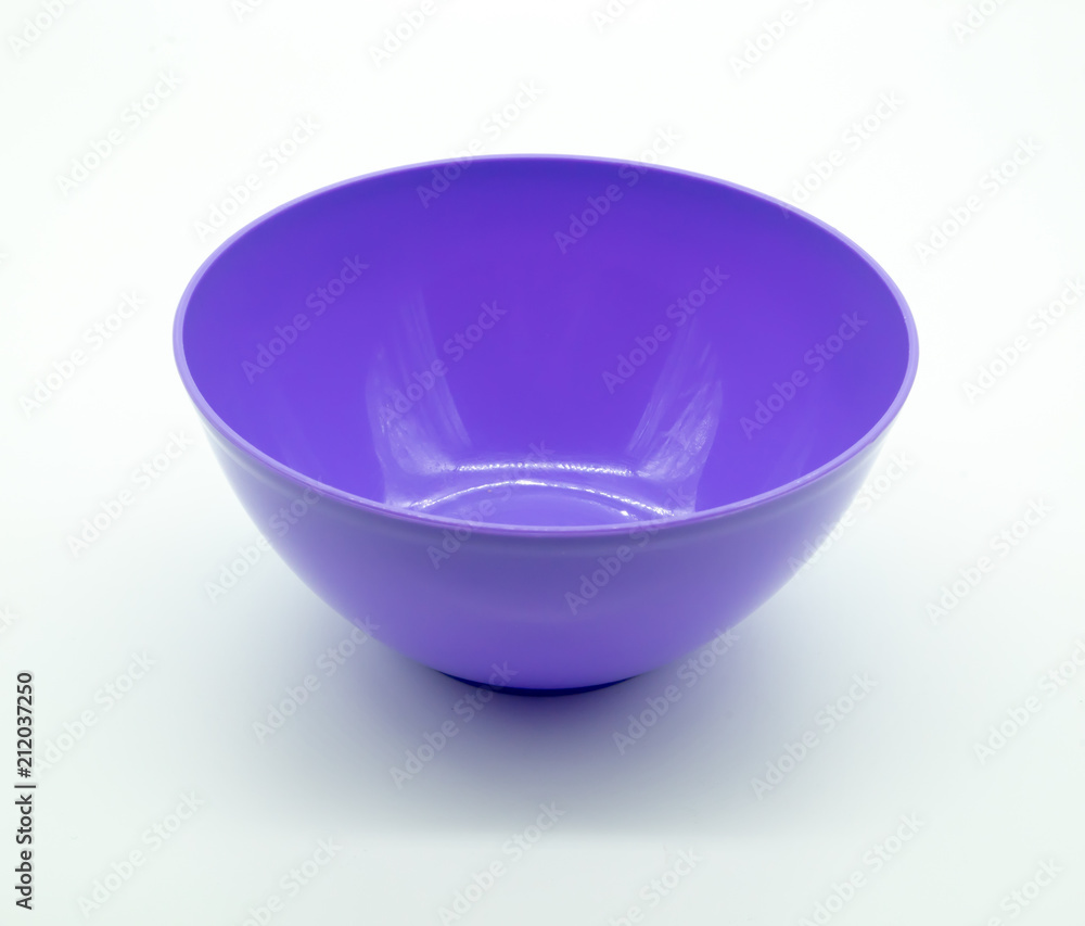 Purple plastic bowl isolated on white background Purple plastic bowl isolated on white background