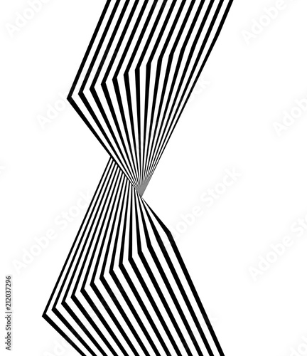 black and white stripe line abstract graphic optical art