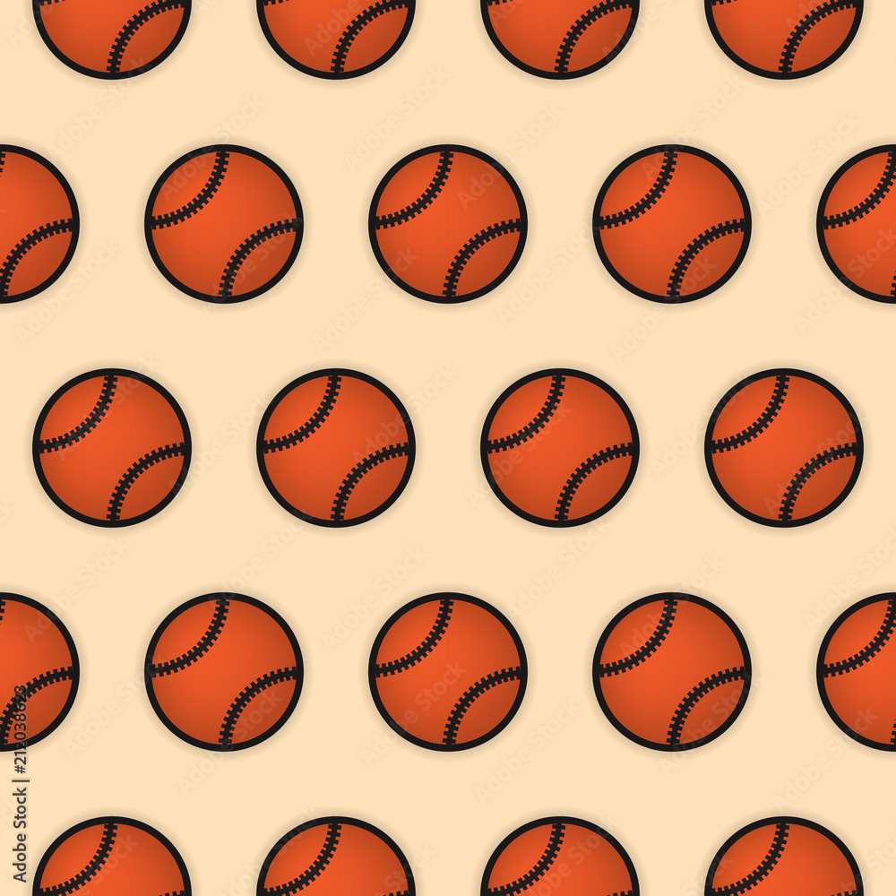 Seamless pattern baseball. Vector repeating texture