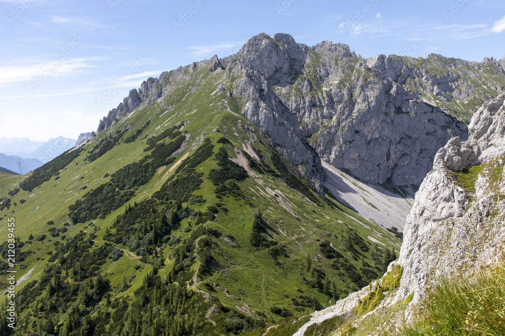 view to summit griesmauer on the mountain range hochschwab, styria,austria,