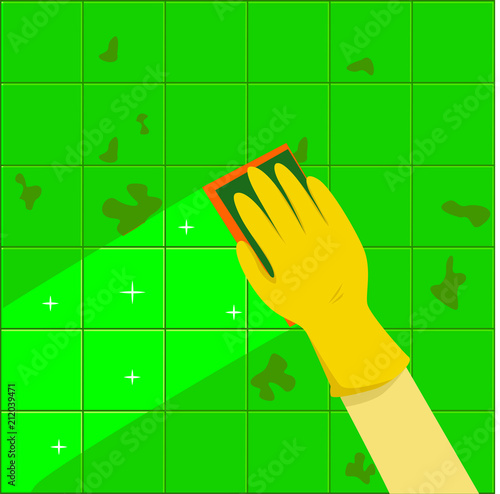  vector illustration washed the wall, cleaned