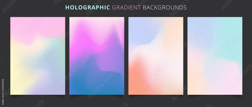 Template holographic gradients colorful background