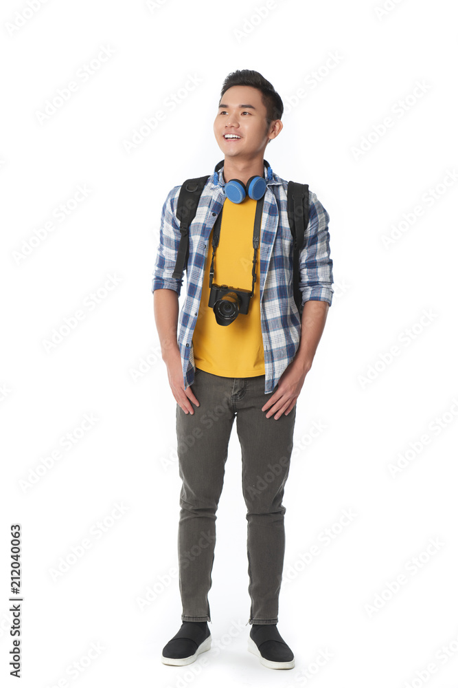 Cheerful tourist Cheerful tourist