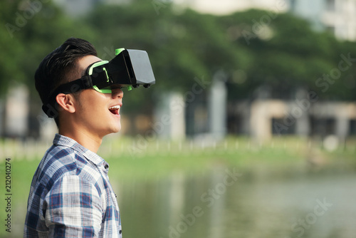 Man enjoying virtual reality